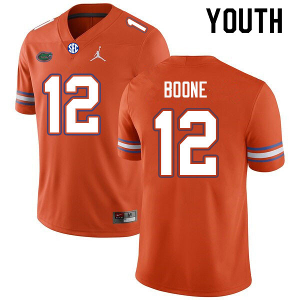 Youth #12 Justus Boone Florida Gators College Football Jerseys Sale-Orange